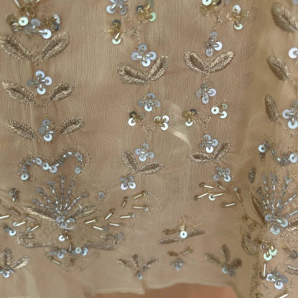 Free People Intimately beaded tunic. Pale gold embroidered and beaded. - Picture 4 of 4